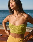 Crochet knit tube top. Underwire cups. Elastic back strap with hook and eye closures. Unlined. green crochet crop top. strapless crochet top. summer outfit. summer going out top. beach vacation outfit. beach vacation top. fancy dinner top. european summer outfit. european summer top. european summer outfit inspo. vacation outfit