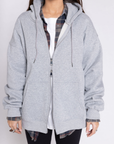 grey Oversized zip up hoodie
Zip up closure
2 way zip
2 front pockets
Unlined