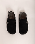 black suede Vegan faux suede moc-toe clog