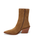 brown tan suede ankle western boot