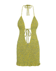 green Crochet halter mini dress
Deep neckline
Open back
Adjustable neck and back tie
The beach-to-bar piece that actually holds its shape
Crafted in a superior Spandex blend for a comfortable
Body-skimming fit
resort vacation mini dress