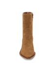 brown tan suede ankle western boot