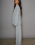 crochet knit set. sweater pant set. cozy set. cute loungewear. cute comfy outfit. fall outfit. winter outfit. grey lounge set