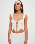 Tilly Denim Corset Top by For Love & Lemons - FINAL SALE