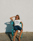 Knit graphic printed t-shirt
Crewneck
Short sleeve
Lettering says "Sorry If I looked Interested I'm not"
Unlined
white graphic t-shirt