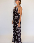brown Floral printed satin maxi dress
Adjustable halter neckline with tie closure
Adjustable back strap
Side hook and eye and zipper closures
Fully lined
wedding guest dress