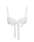 white Eyelet embroidered underwire bikini top
Adjustable back tie
Runs small
Soft & delicate fabric, wear with care
Cotton