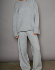 crochet knit set. sweater pant set. cozy set. cute loungewear. cute comfy outfit. fall outfit. winter outfit. grey lounge set