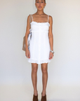 white Woven cami mini dress
Button down closure
Adjustable straps
Ruffled trim
Lined
bridal dress outfit
bachelorette
white mini dress
summer dress
spring dress