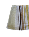 Striped and floral printed towel skirt
Elastic waistband
Unlined
Up-cycled
Each towel is up-cycled - there may be imperfections