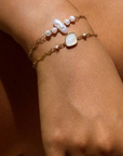 18K Gold Non-Tarnish Pearl Chain Bracelet