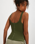 Button down timeless tank top
Wide square neckline and pointelle detail
Scoop back
Soft cotton fabrication
Slim fit, hip length