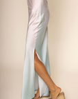 Blush ombre maxi skirt
Side slit
Elastic waistband
Side zipper closure
Unlined
pink and blue ombre maxi skirt
