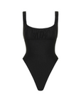 One piece bathing suit
Smooth & fitted mid section
High cut
Scoop neckline
Soft ruching along bust and straps
Fixed straps
Supplex Lycra/ Extra Life Nylon
black one piece swim suit bathingsuit