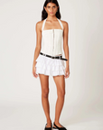 white Halter eyelet corset top
Button closure to secure halter neck
Eyelet embroidery
Structured paneling
Hook & eye detail at front
Lined
white corset top
bridal going out top
white going out top