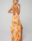 orange Floral printed satin maxi dress
Adjustable back tie
Side slit
Polyester
wedding guest dress
spring summer wedding guest dress