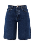 Mid rise jorts shorts
Relaxed and wide leg design
Button fly
Rigid denim does require some time to 'wear in'