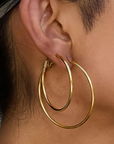18K Gold Non-Tarnish Classic Thin Hoop Earring