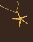 18K Gold Non-Tarnish Statement Starfish Necklace
18K Gold Plated
Stainless Steel
Pendant Size: 1.39" / Chain Length: 30.3" / Extension Length: 2"
Lead-free
Nickel-safe
Hypoallergenic
Water Resistant
Gold starfish necklace