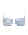 Blue and white striped bikini top