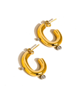18K Gold Non-Tarnish Two Toned C Hoop Earring
18K Gold Plating
Stainless Steel