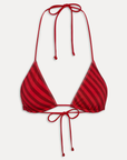 Exclusively from the JENNIE x Frankies Bikinis collaboration.
Striped triangle satin shine bikini top
Halter support
Skimpy triangle coverage
Ties at the neck and back
Ruched detailing
red striped triangle bikini top
fourth of july bikini