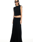 Knit maxi skirt. Elastic waist. Fully lined. black maxi skirt. black lioness skirt