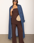 TOP
Knit asymmetrical tube top
Elastic band
Partially lined
brown asymmetrical tube top
BOTTOM
brown Knit lounge pant
Elastic waistband
fall outfit
thanksgiving outfit