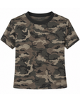 green Camo t-shirt top
Contrast crew neckline
Short sleeve
Unlined