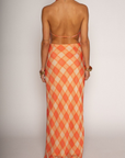 Printed crinkle woven chiffon maxi dress
Cowl neck
Fixed halter neckline strap
Side hook and eye and zipper closures
Adjustable back strap
Elastic back
Fully Lined
Orange plaid cowl neck maxi dress
summer wedding guest dress
summer maxi dress