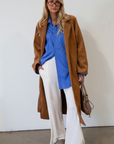 Ribbed knit pants. Elastic waistband. Side pockets. Unlined. causal pant. fall pant. cream casual pant