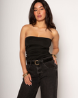 Knit tube top. Elastic neckline. Ruched elastic sides. Fully lined. black tube top. going out top. black going out top. summer top. summer outfit. going out outfit