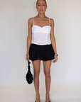 white and black Polka dot chiffon tank top
Adjustable straps
Back zipper
summer top
spring top
going out top