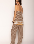 Striped tube top
Elastic band
Unlined
cream and brown striped tube top
resort wear top
swim cover up top