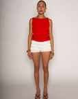 Elastic smocked tank top
Elastic boatneck neckline
Fixed straps
Unlined
Red smocked tank top
summer tank top
going out top
spring tank top