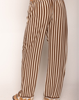 Striped pant
Adjustable drawstring waistband
Unlined
brown and cream striped pant
resort wear pant set
pant swim cover up
