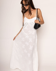 Floral maxi dress
Back lace up tie
Adjustable spaghetti strap
Unlined
Partially sheer
white linen maxi dress
oversized cover up maxi dress