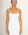 white Knit eyelet pointelle mini dress
Slip cami dress
Adjustable straps
Little bow detail
Unlined/partially sheer
summer mini dress
spring mini dress
coquette mini dress