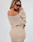 Fuzzy crochet knit oversized sweater. Folded neckline. Long sleeves. Unlined. fall set. fall outfit. cute warm clothes