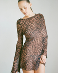 Sheer chiffon polka dot mini dress
Long sleeve
Unlined/Sheer
leopard mini dress