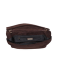 Crossbody faux suede purse
Removable chain strap
Outer zip pocket
Inner zip and slip pocket
Magnetic closure
Lined
Vegan Leather
chocolate brown faux seule clutch purse
fall bag
fall clutch