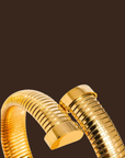 18K Gold Non-Tarnish Bold Bangle
18K Gold Plating
Stainless Steel
Inner Diameter: 2.75" / Thickness: 0.4"
Lead-free
Nickel-safe
Hypoallergenic
Water Resistant
gold asymmetrical bangle bracelet