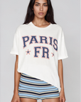 white paris france oversized tshirt tee