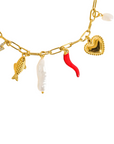 18K Gold Non-Tarnish Pepper Fish Pearl Charm Necklace
18K Gold Plating Stainless Steel
Pendant Size: 0.5 - 1.1 inches
Chain Length: 17.7"
Extension Length: 2"
Lead and Nickel Free
Hypoallergenic
Water Resistant