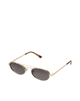 black and gold Round aviator sunglasses