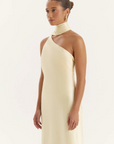 yellow Satin maxi dress
Scarf detail
Asymmetric neckline
Body skimming fit
wedding guest dress
bridesmaid dress