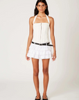 white Halter eyelet corset top
Button closure to secure halter neck
Eyelet embroidery
Structured paneling
Hook & eye detail at front
Lined
white corset top
bridal going out top
white going out top