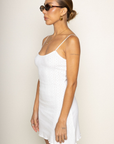 white Knit eyelet pointelle mini dress
Slip cami dress
Adjustable straps
Little bow detail
Unlined/partially sheer
summer mini dress
spring mini dress
coquette mini dress