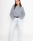 Fuzzy knit cardigan
Crewneck
Front button down closures
Long sleeves
Unlined
grey cardigan