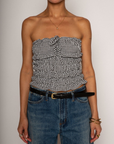 Gingham woven elastic smocked tube top
Front tie
Partially lined
summer top. summer outfit
spring outfit
spring tube top